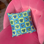 Load image into Gallery viewer, Cosmic Cow Cushion: Green &amp; Blue *MADE-TO-ORDER*
