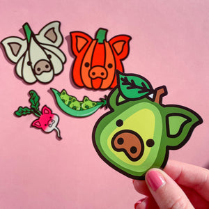 Produce Pigs Fridge Magnets: Pack of 5