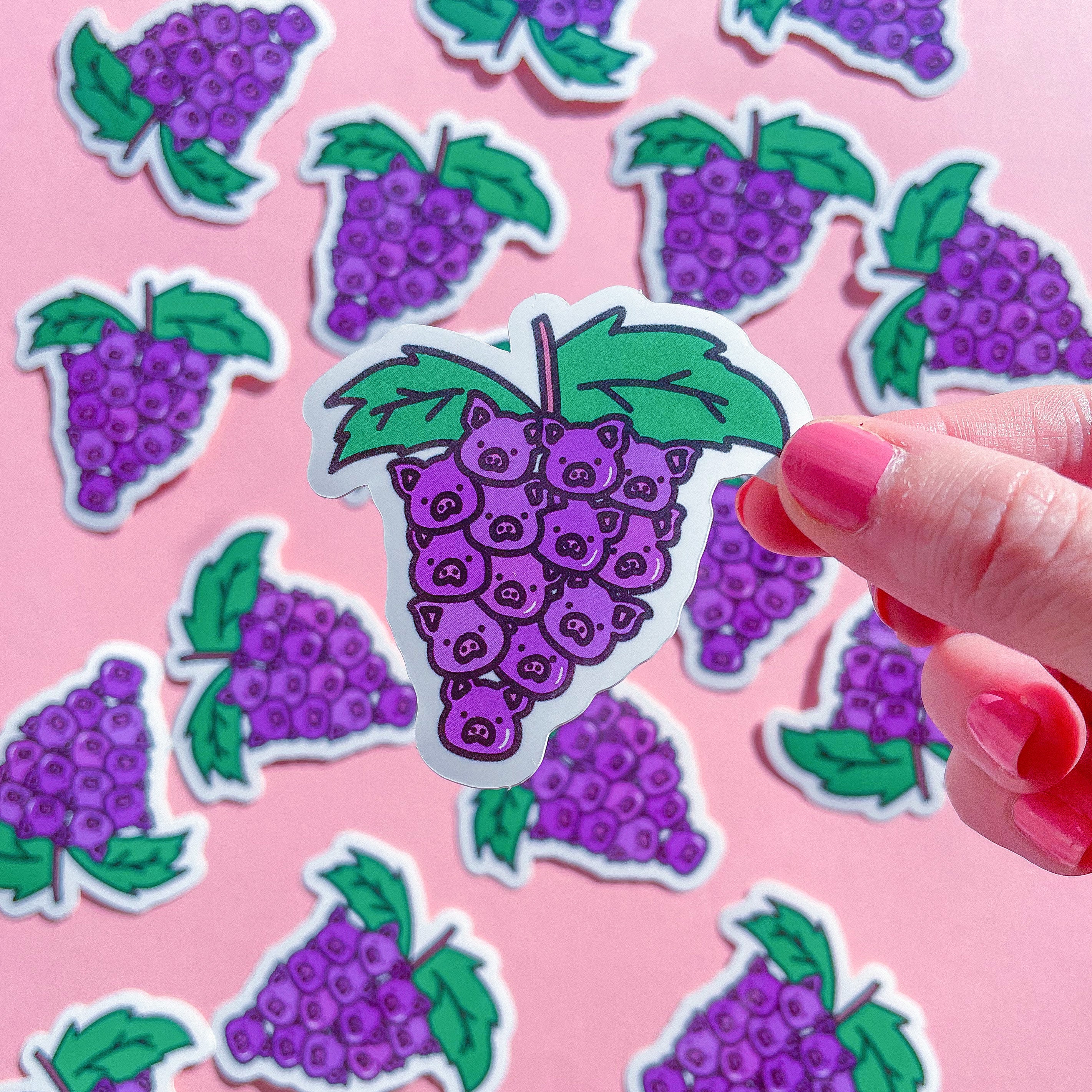 Grape Pigs Sticker