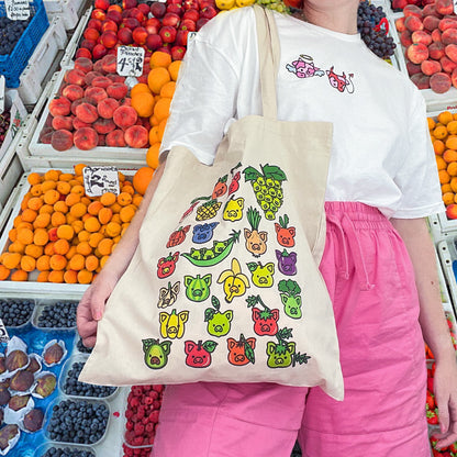 Natural Produce Pigs Tote Bag *MADE-TO-ORDER*